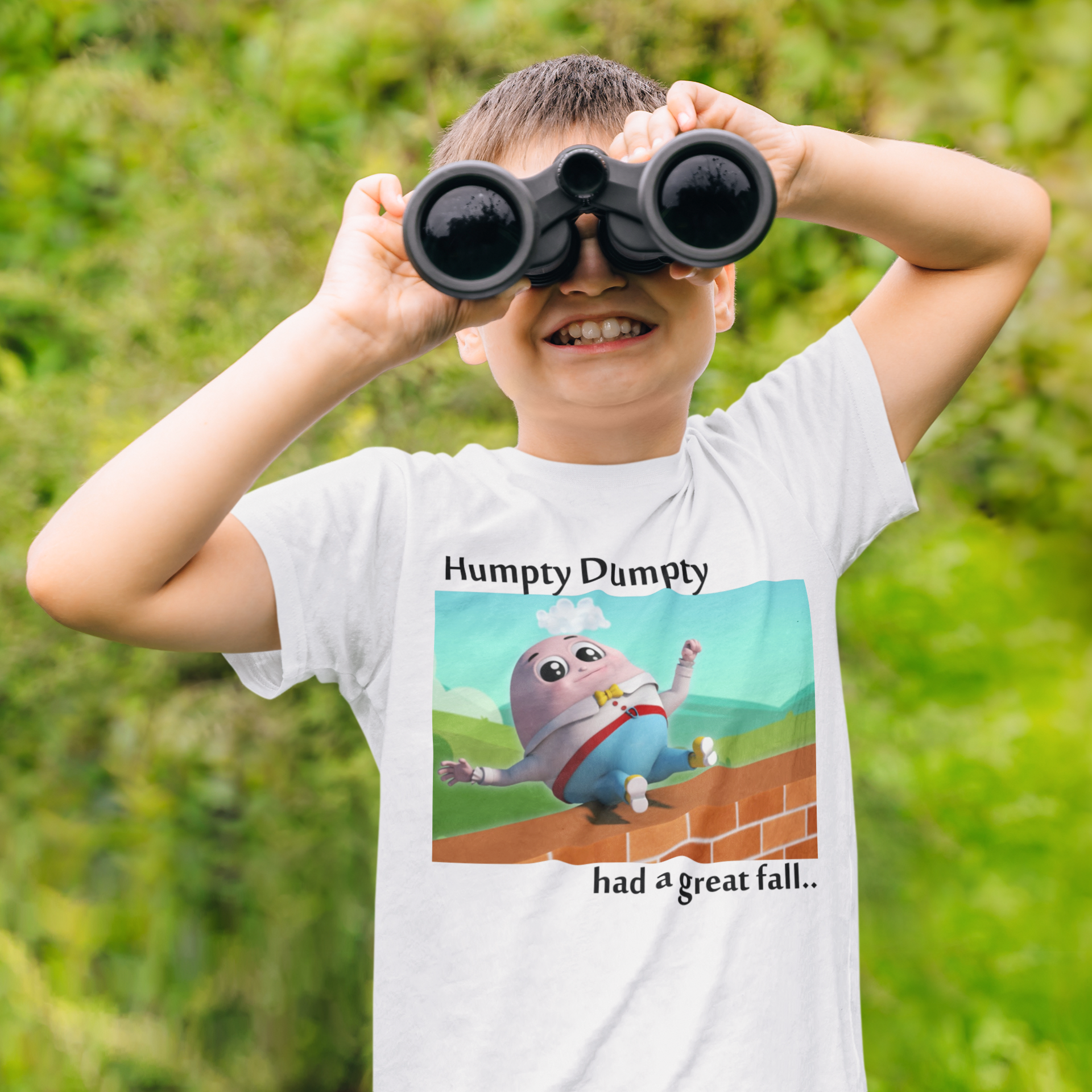 Humpty Dumpty Poem Half Sleeves T-Shirt for Boy-FunkyTeesClub