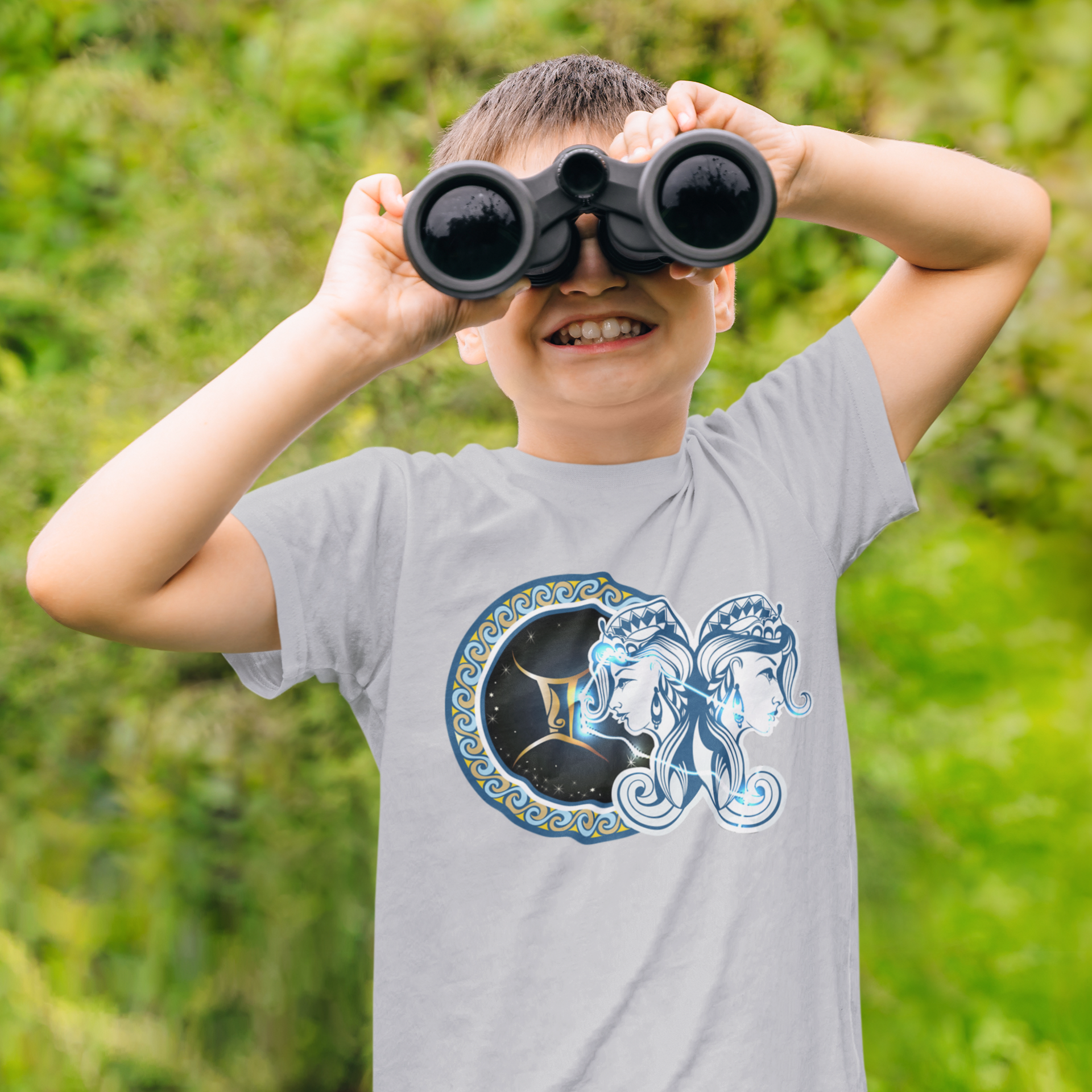 Gemini Zodiac Sign Half Sleeves T-Shirt for Boy-FunkyTeesClub