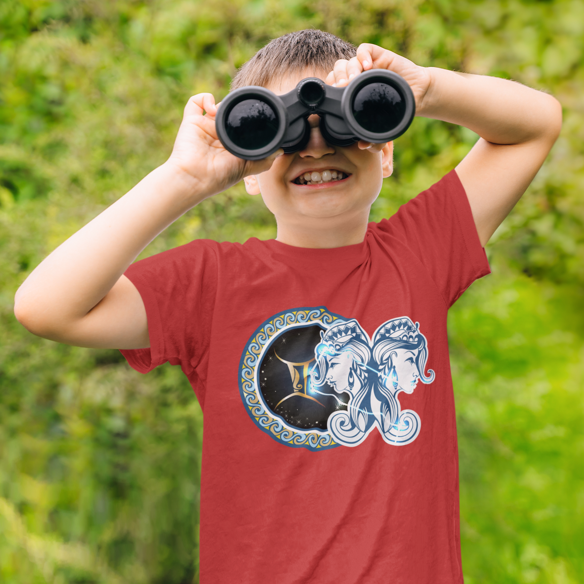 Gemini Zodiac Sign Half Sleeves T-Shirt for Boy-FunkyTeesClub