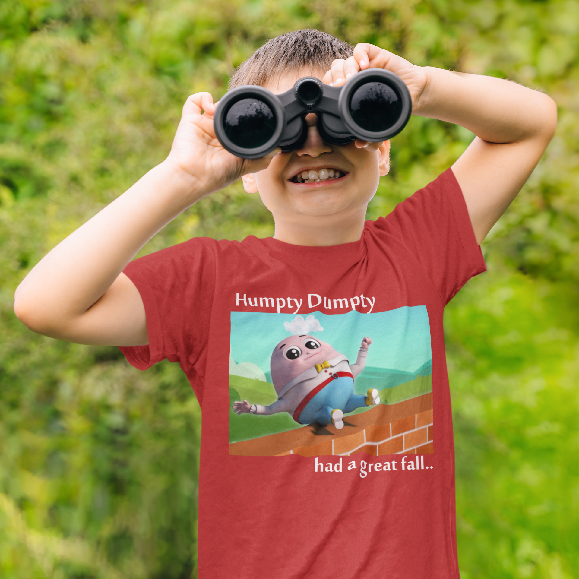 Humpty Dumpty Poem Half Sleeves T-Shirt for Boy-FunkyTeesClub
