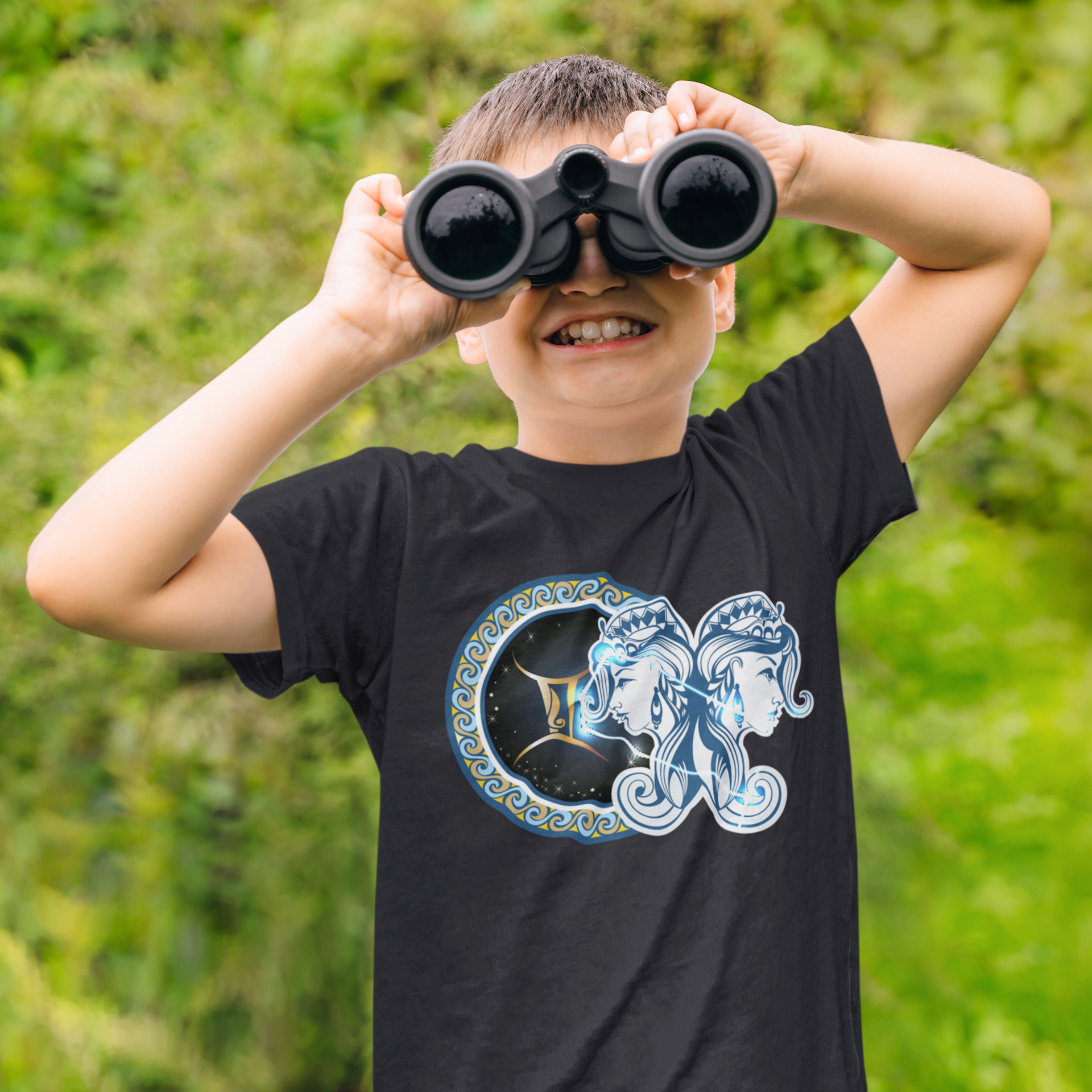 Gemini Zodiac Sign Half Sleeves T-Shirt for Boy-FunkyTeesClub