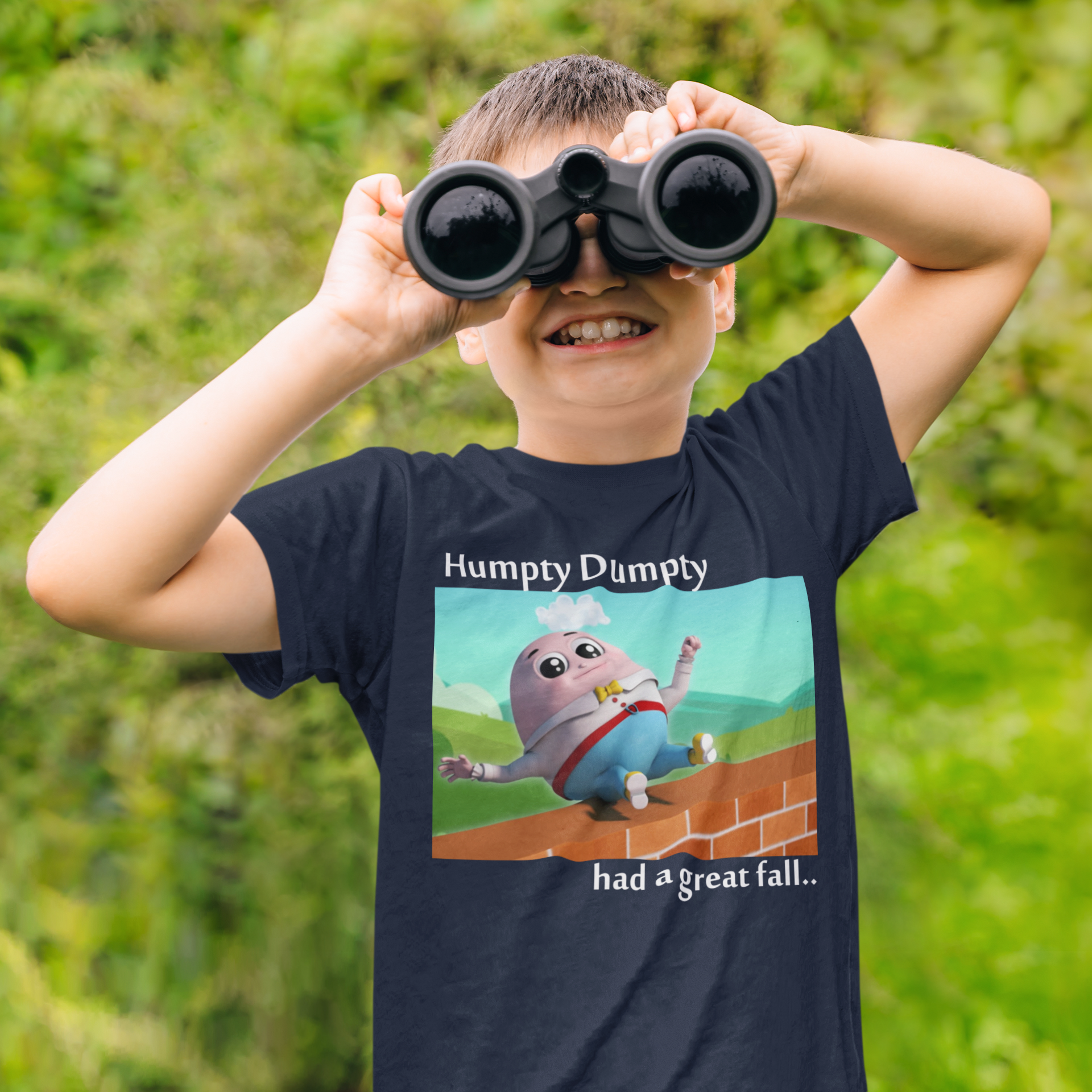 Humpty Dumpty Poem Half Sleeves T-Shirt for Boy-FunkyTeesClub