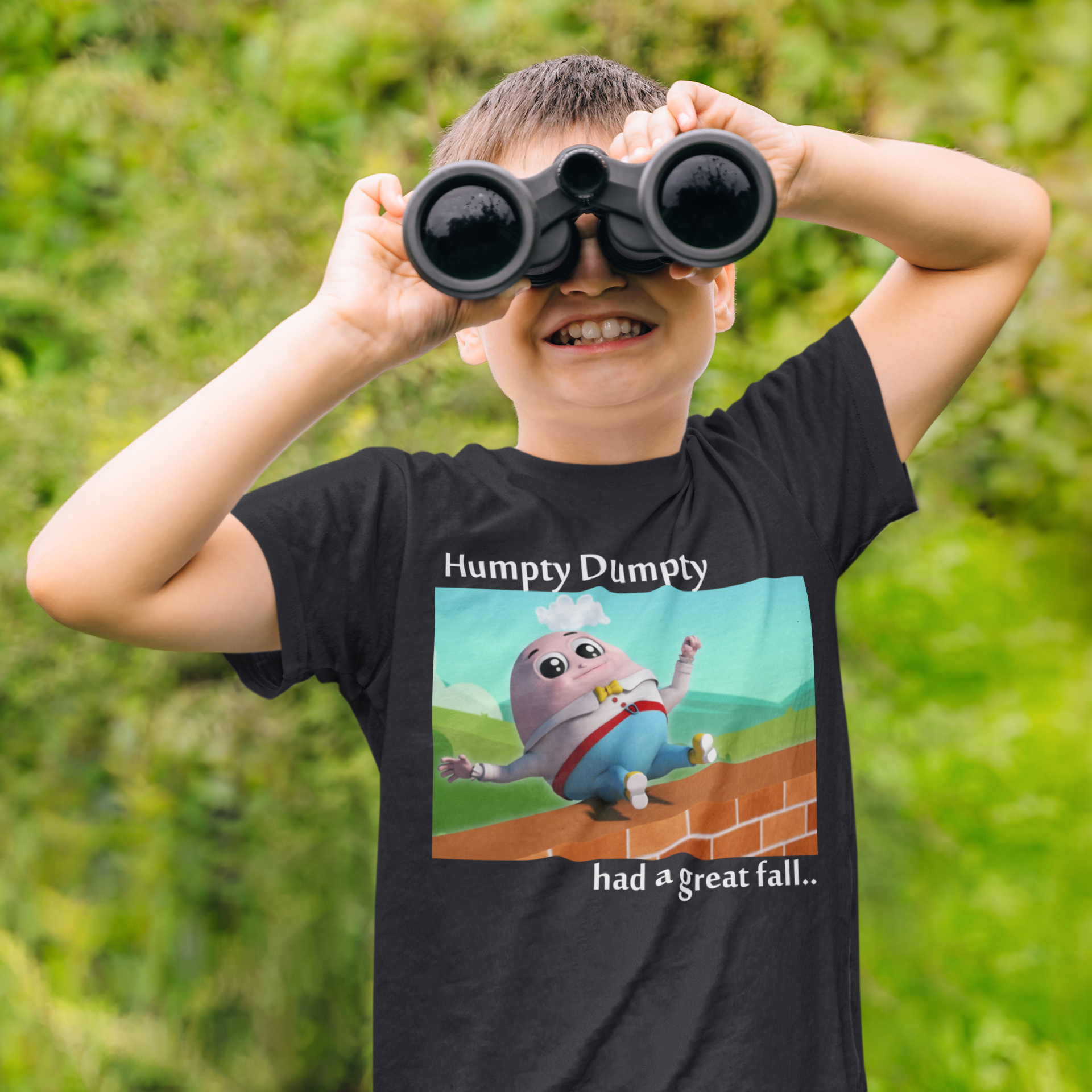 Humpty Dumpty Poem Half Sleeves T-Shirt for Boy-FunkyTeesClub