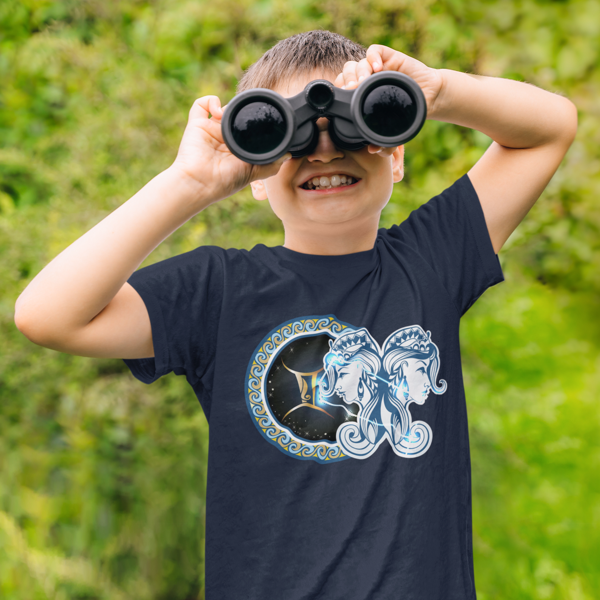 Gemini Zodiac Sign Half Sleeves T-Shirt for Boy-FunkyTeesClub