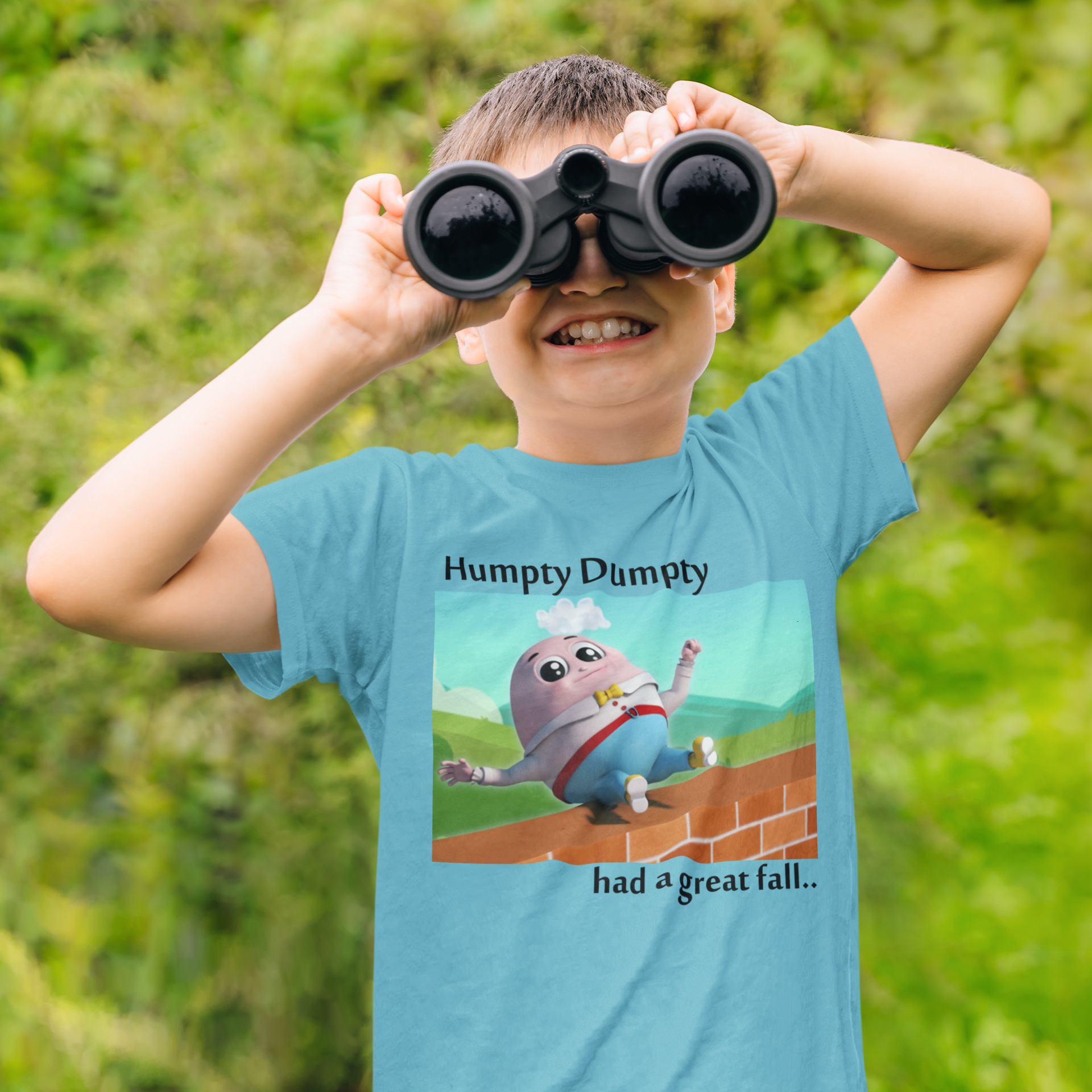 Humpty Dumpty Poem Half Sleeves T-Shirt for Boy-FunkyTeesClub