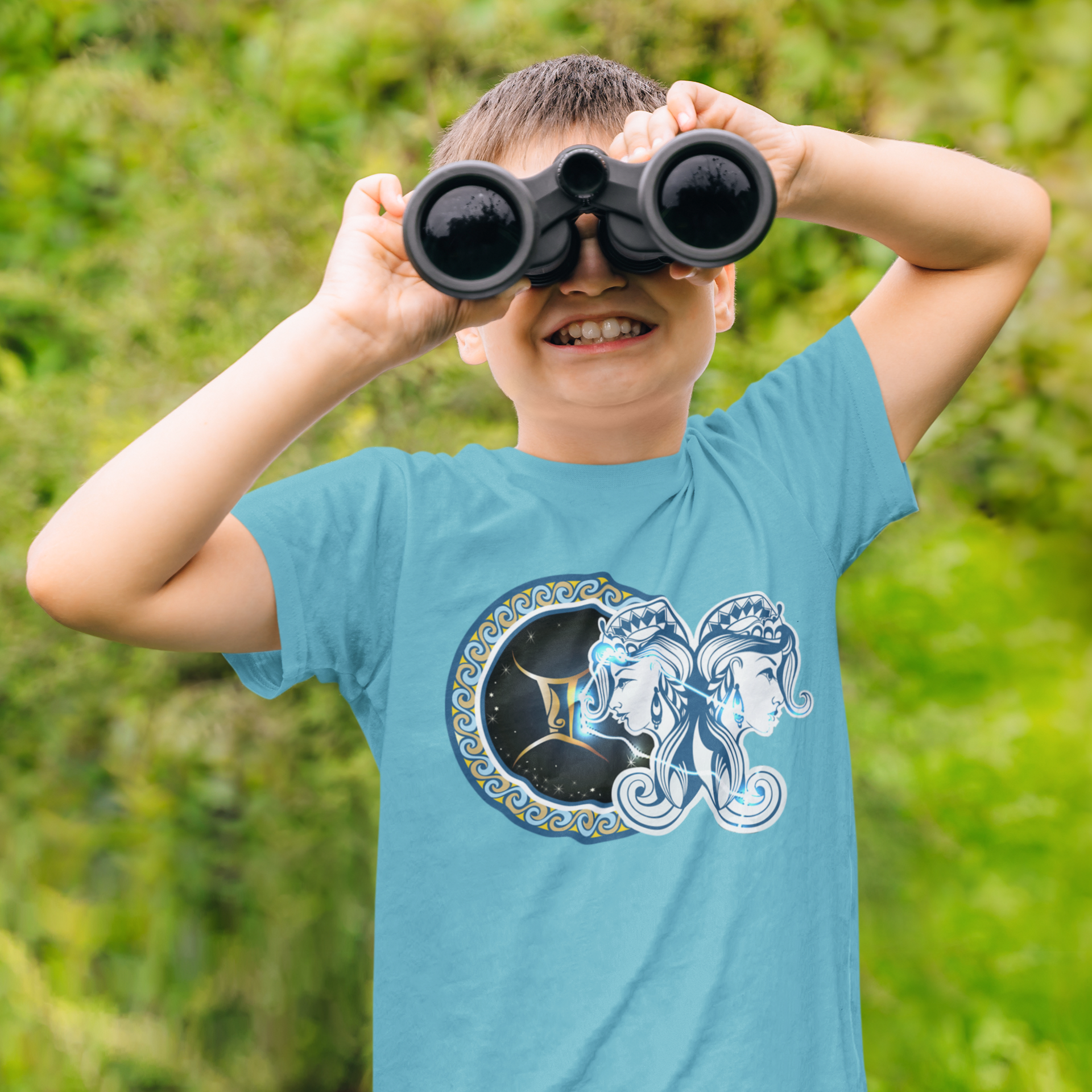 Gemini Zodiac Sign Half Sleeves T-Shirt for Boy-FunkyTeesClub