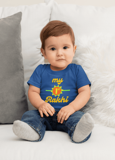 My First Rakhi Rakshabandhan Half Sleeves T-Shirt For Girls -FunkyTeesClub
