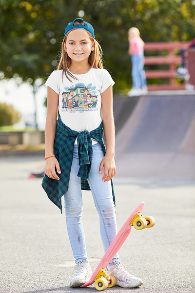 Cute Cartoon Half Sleeves T-Shirt For Girls -FunkyTeesClub