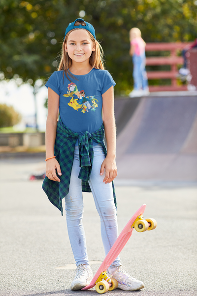 Cute Cartoon Half Sleeves T-Shirt For Girls -FunkyTeesClub