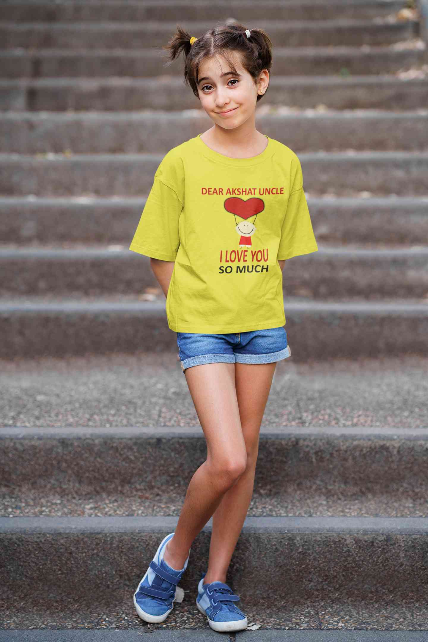 Custom Name I love My Uncle So Much Half Sleeves T-Shirt For Girls -FunkyTeesClub