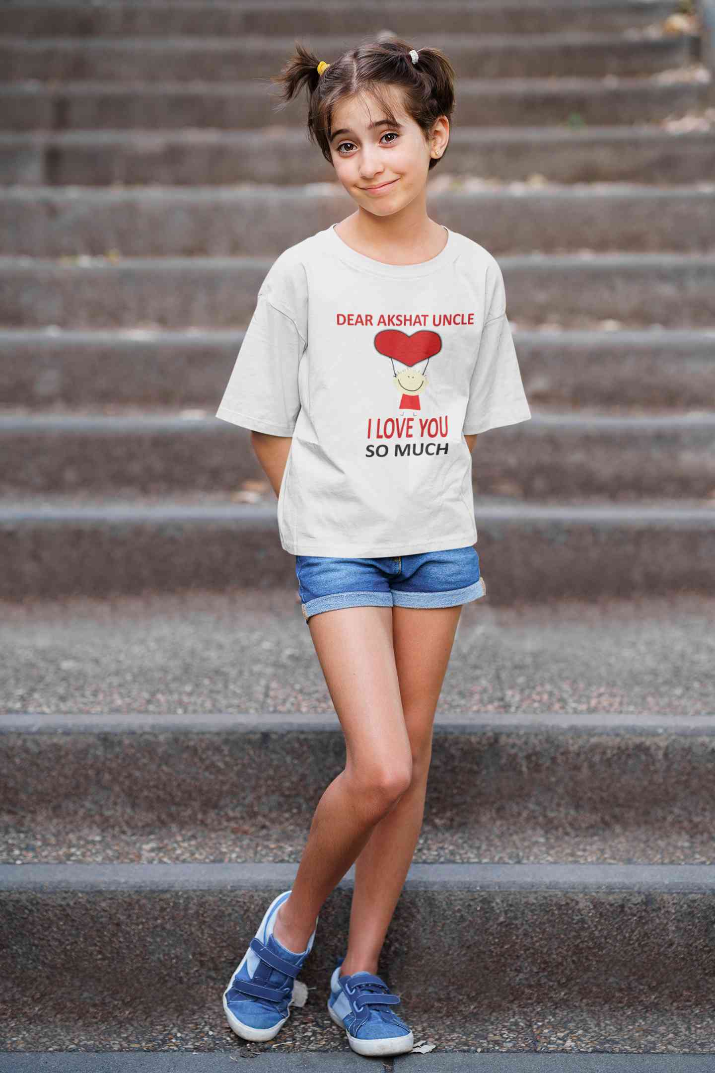 Custom Name I love My Uncle So Much Half Sleeves T-Shirt For Girls -FunkyTeesClub
