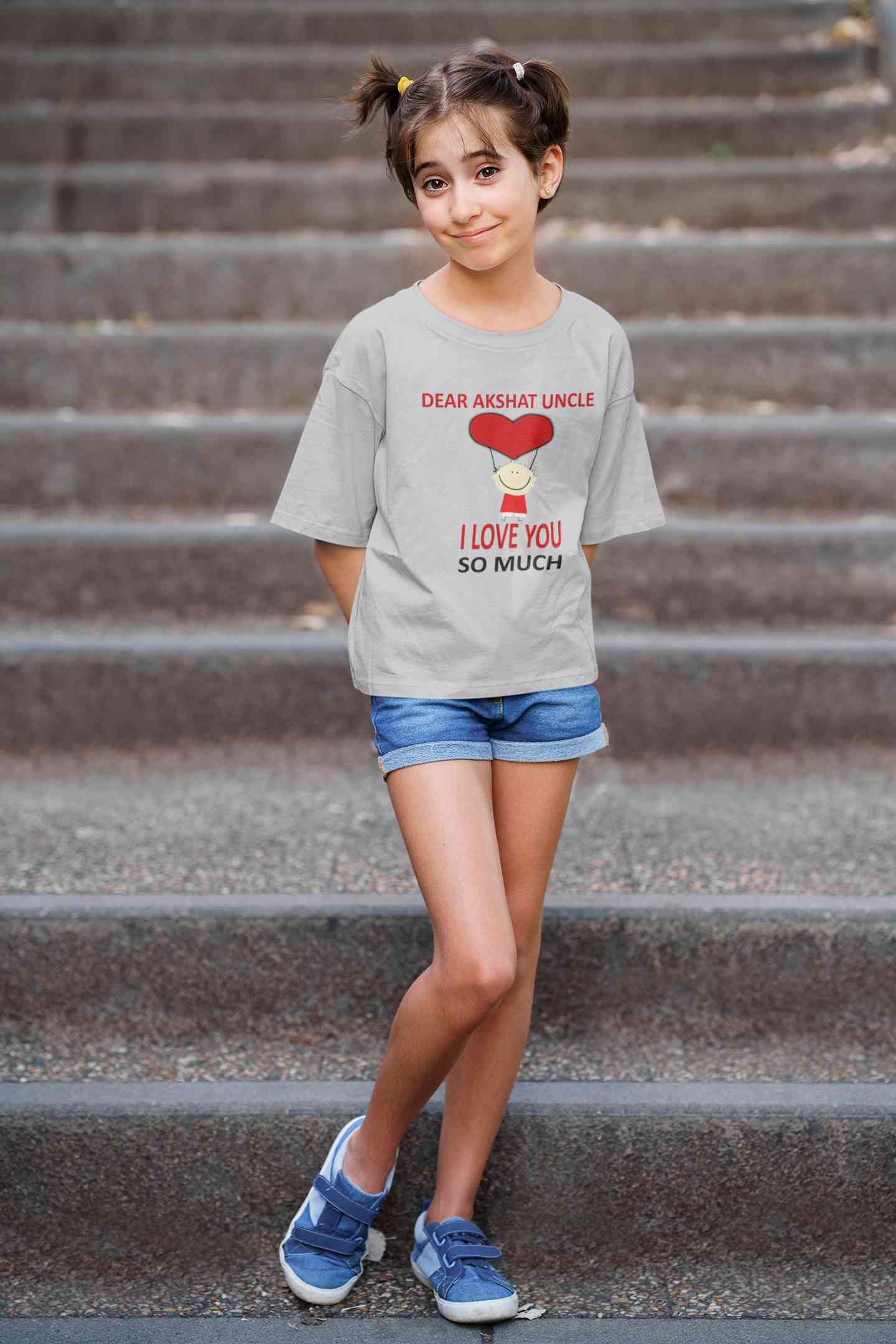 Custom Name I love My Uncle So Much Half Sleeves T-Shirt For Girls -FunkyTeesClub