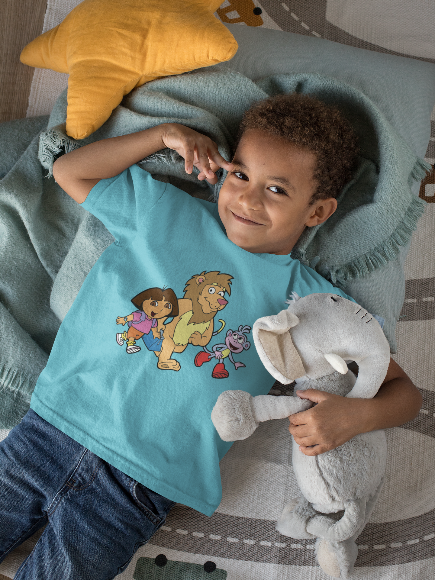 Cute Cartoon Half Sleeves T-Shirt for Boy-FunkyTeesClub