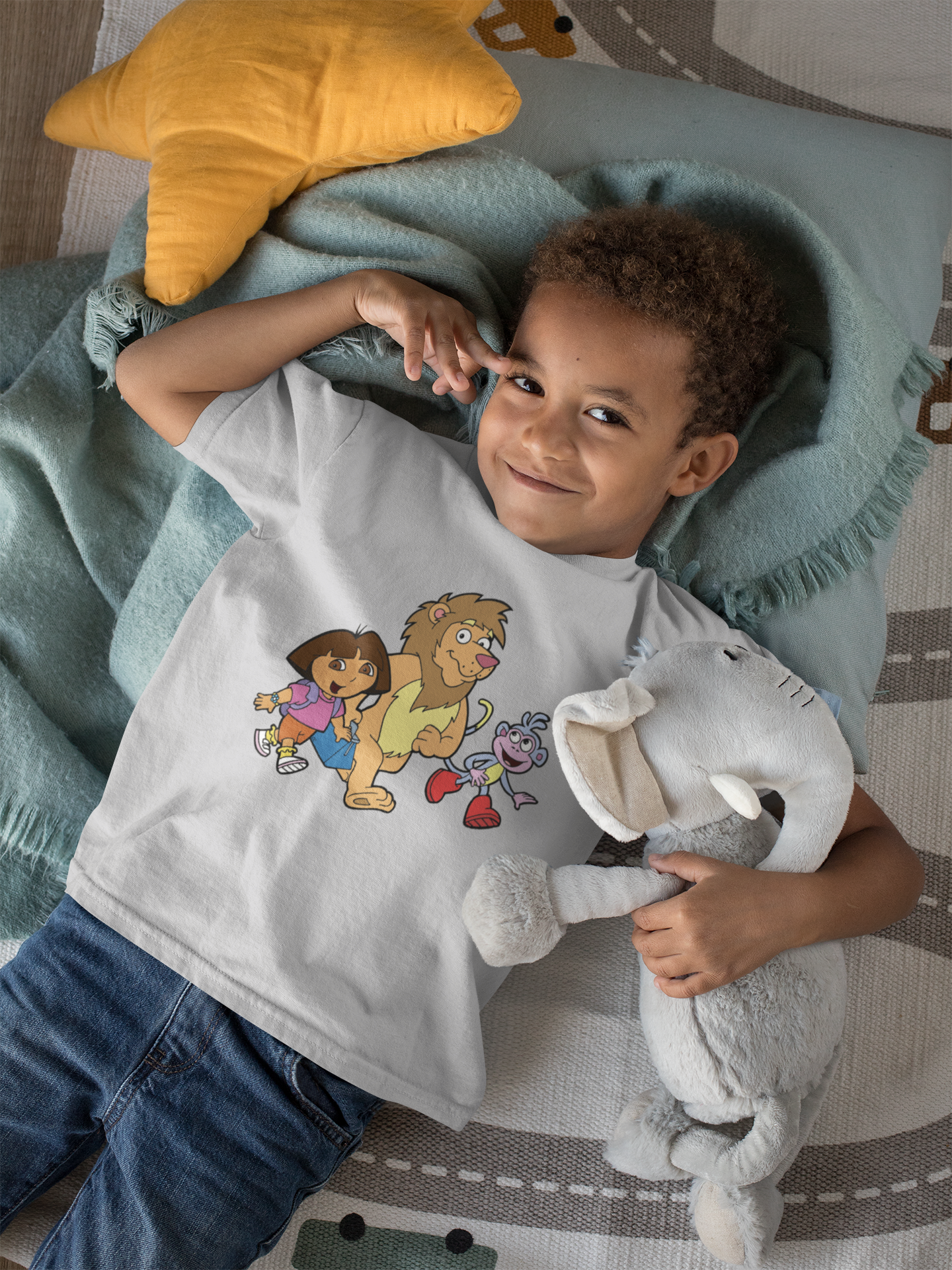 Cute Cartoon Half Sleeves T-Shirt for Boy-FunkyTeesClub
