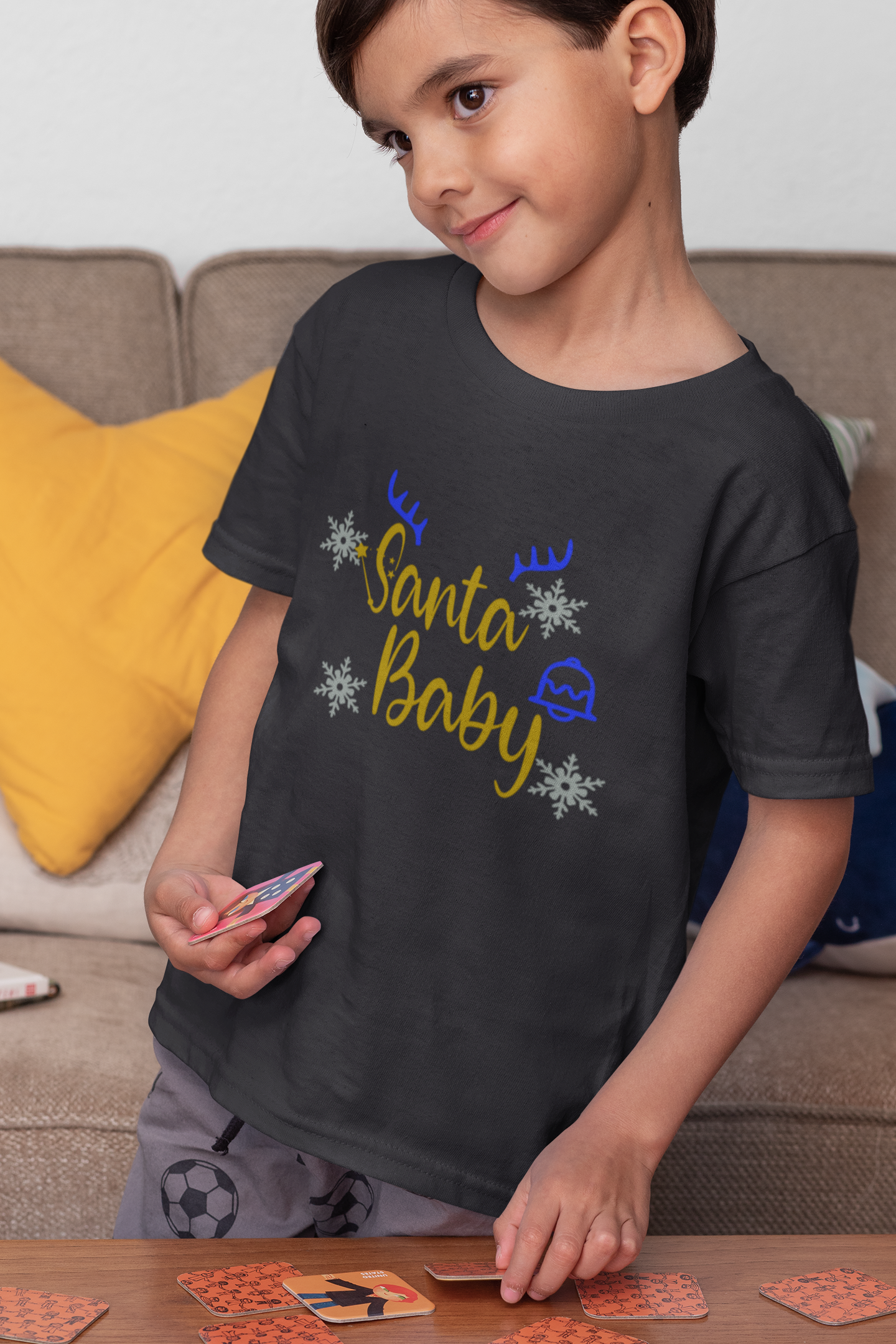 Santa Baby Christmas Half Sleeves T-Shirt for Boy-FunkyTeesClub