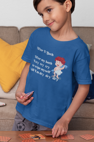 After A Bath Poem Half Sleeves T-Shirt for Boy-FunkyTeesClub