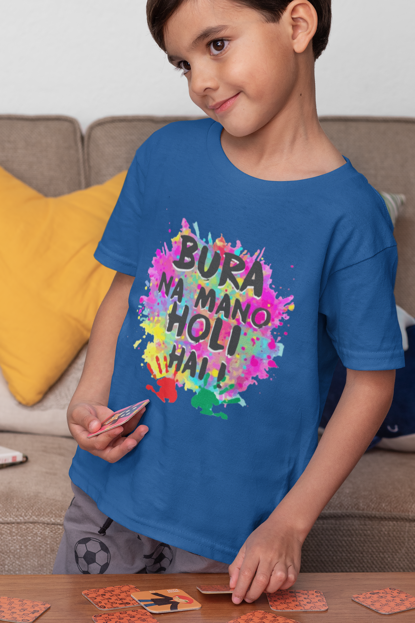 Bura Na Mano Holi Hai Half Sleeves T-Shirt for Boy-FunkyTeesClub