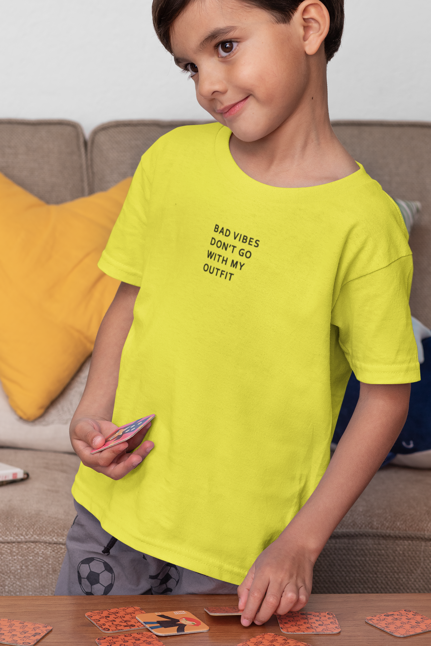 Bad Vibes Minimals Half Sleeves T-Shirt for Boy-FunkyTeesClub