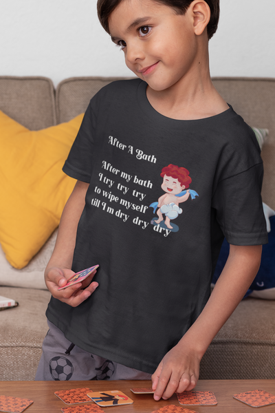 After A Bath Poem Half Sleeves T-Shirt for Boy-FunkyTeesClub