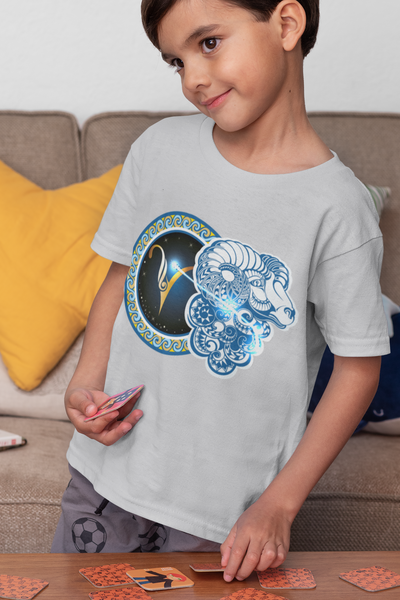 Aries Zodiac Sign Half Sleeves T-Shirt for Boy-FunkyTeesClub