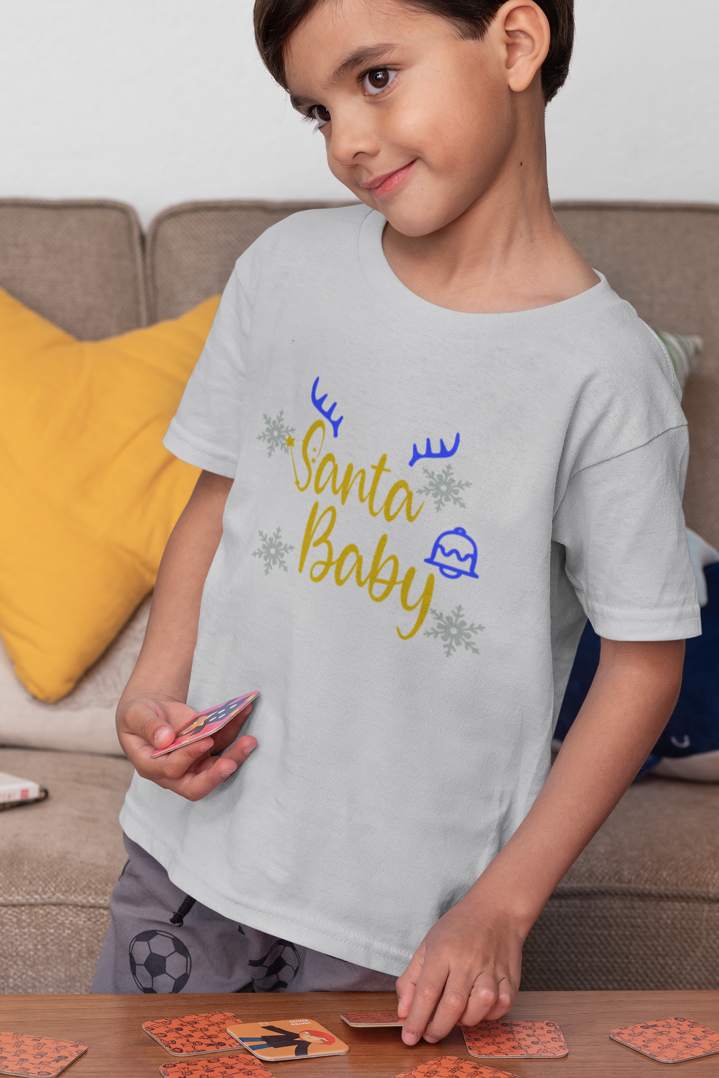 Santa Baby Christmas Half Sleeves T-Shirt for Boy-FunkyTeesClub
