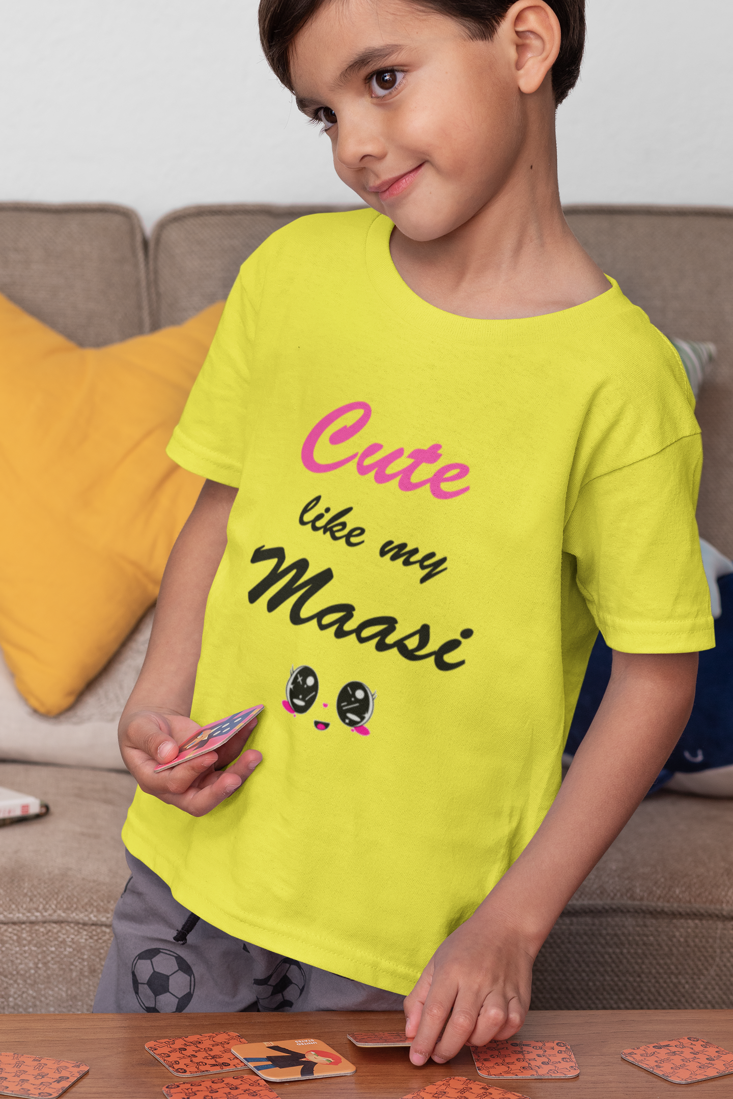 Cute Like My Maasi Half Sleeves T-Shirt for Boy-FunkyTeesClub
