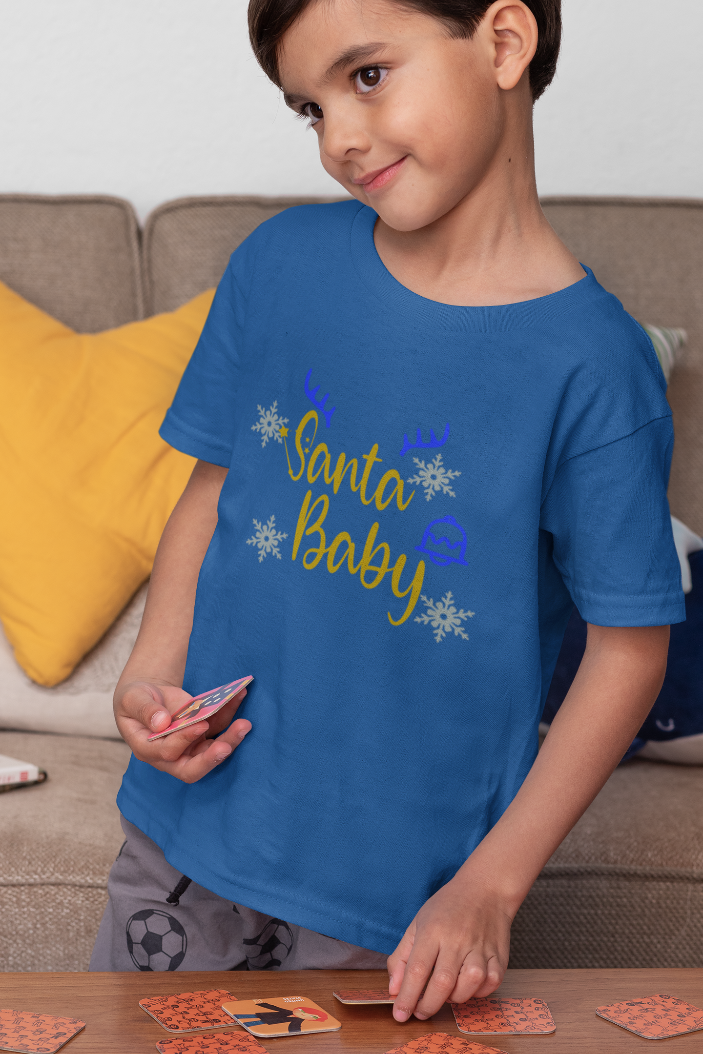 Santa Baby Christmas Half Sleeves T-Shirt for Boy-FunkyTeesClub