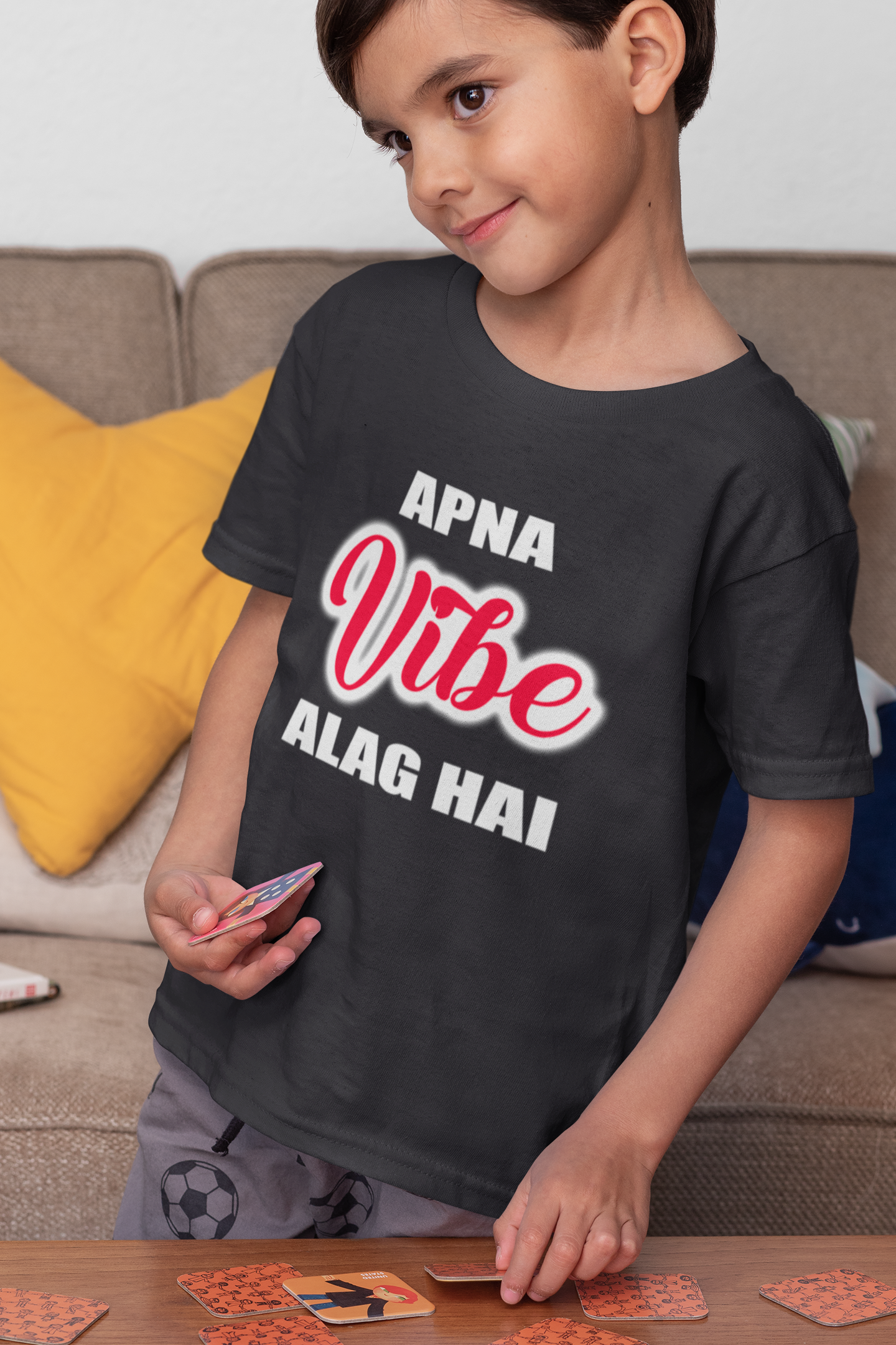 Apna Vibe Alag Hai Half Sleeves T-Shirt for Boy-FunkyTeesClub