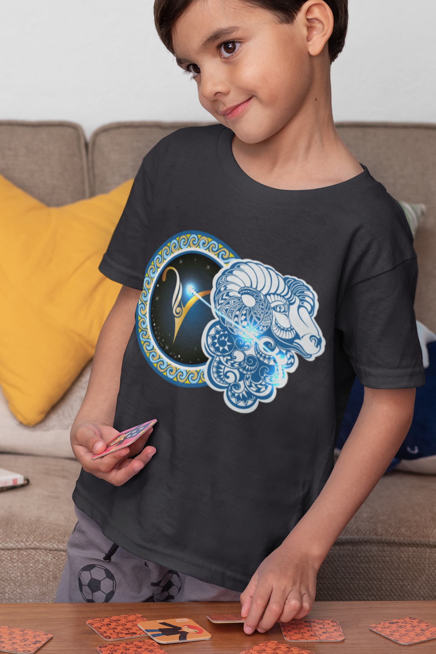 Aries Zodiac Sign Half Sleeves T-Shirt for Boy-FunkyTeesClub