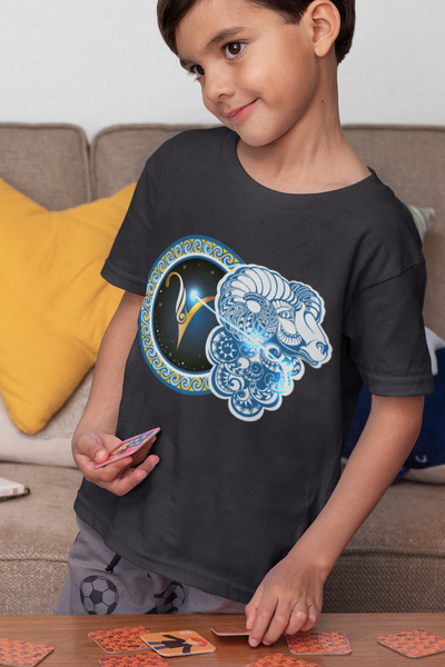 Aries Zodiac Sign Half Sleeves T-Shirt for Boy-FunkyTeesClub