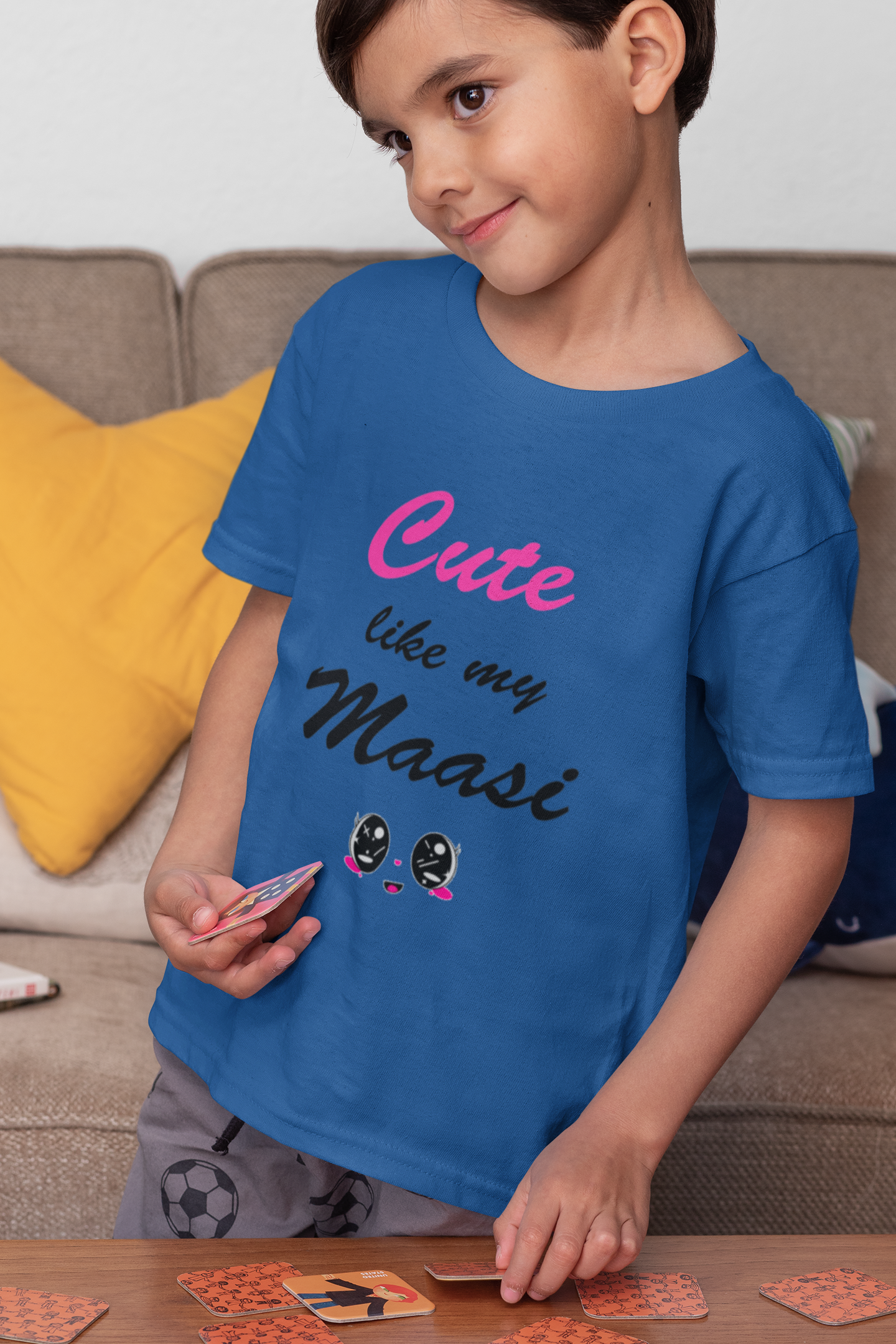 Cute Like My Maasi Half Sleeves T-Shirt for Boy-FunkyTeesClub