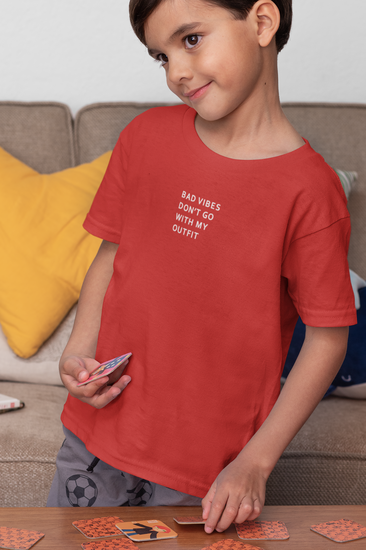 Bad Vibes Minimals Half Sleeves T-Shirt for Boy-FunkyTeesClub