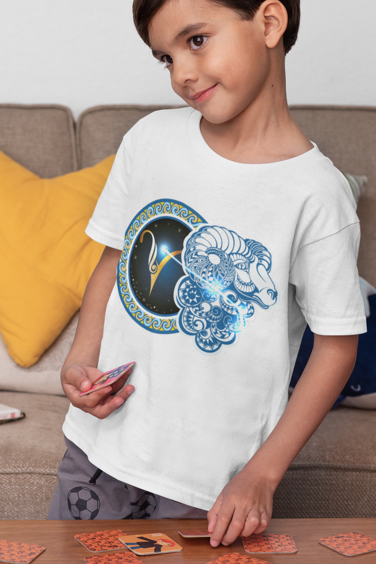 Aries Zodiac Sign Half Sleeves T-Shirt for Boy-FunkyTeesClub