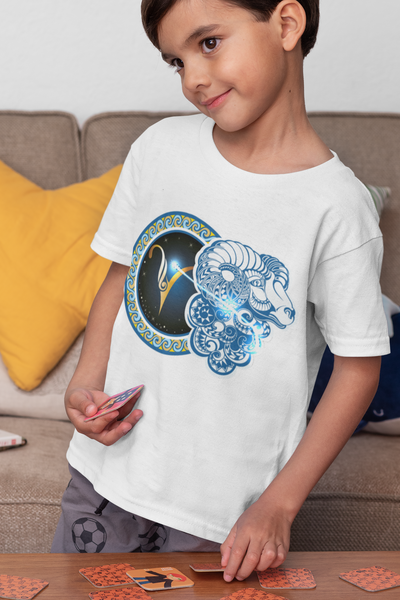Aries Zodiac Sign Half Sleeves T-Shirt for Boy-FunkyTeesClub