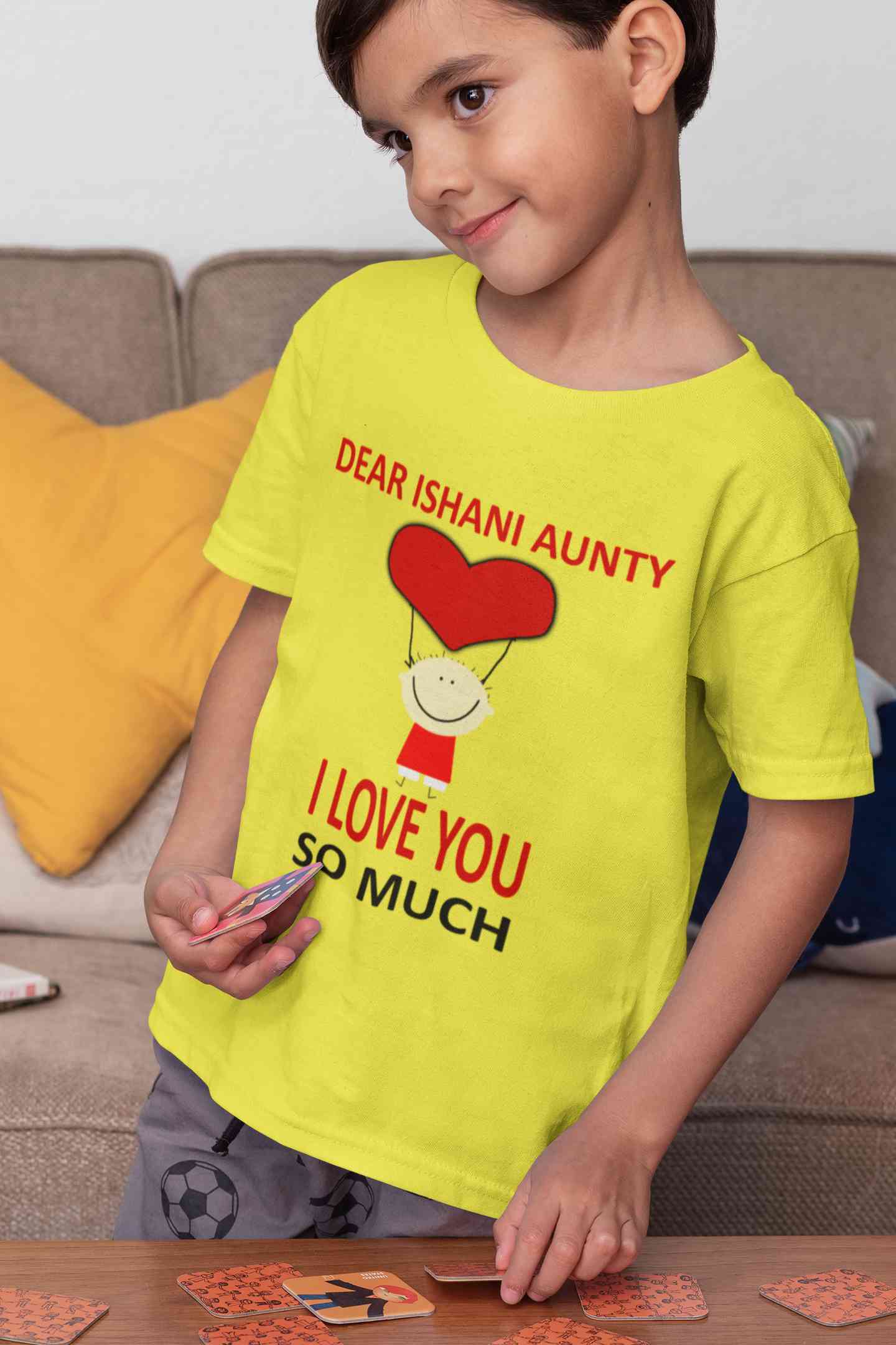 Custom Name I love My Aunty So Much Half Sleeves T-Shirt for Boy-FunkyTeesClub