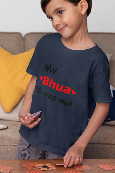Bhua Loves Me Half Sleeves T-Shirt for Boy-FunkyTeesClub