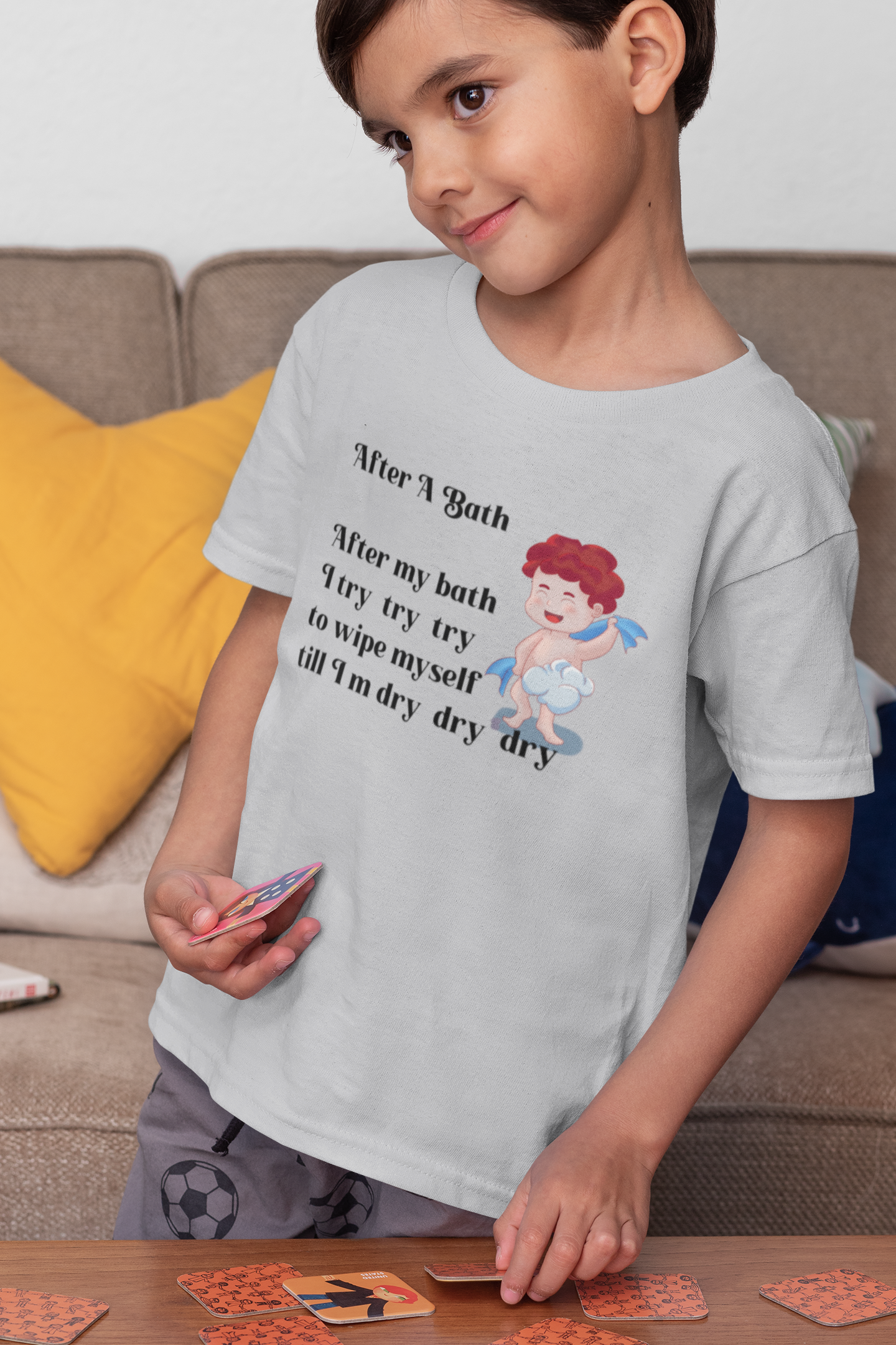 After A Bath Poem Half Sleeves T-Shirt for Boy-FunkyTeesClub