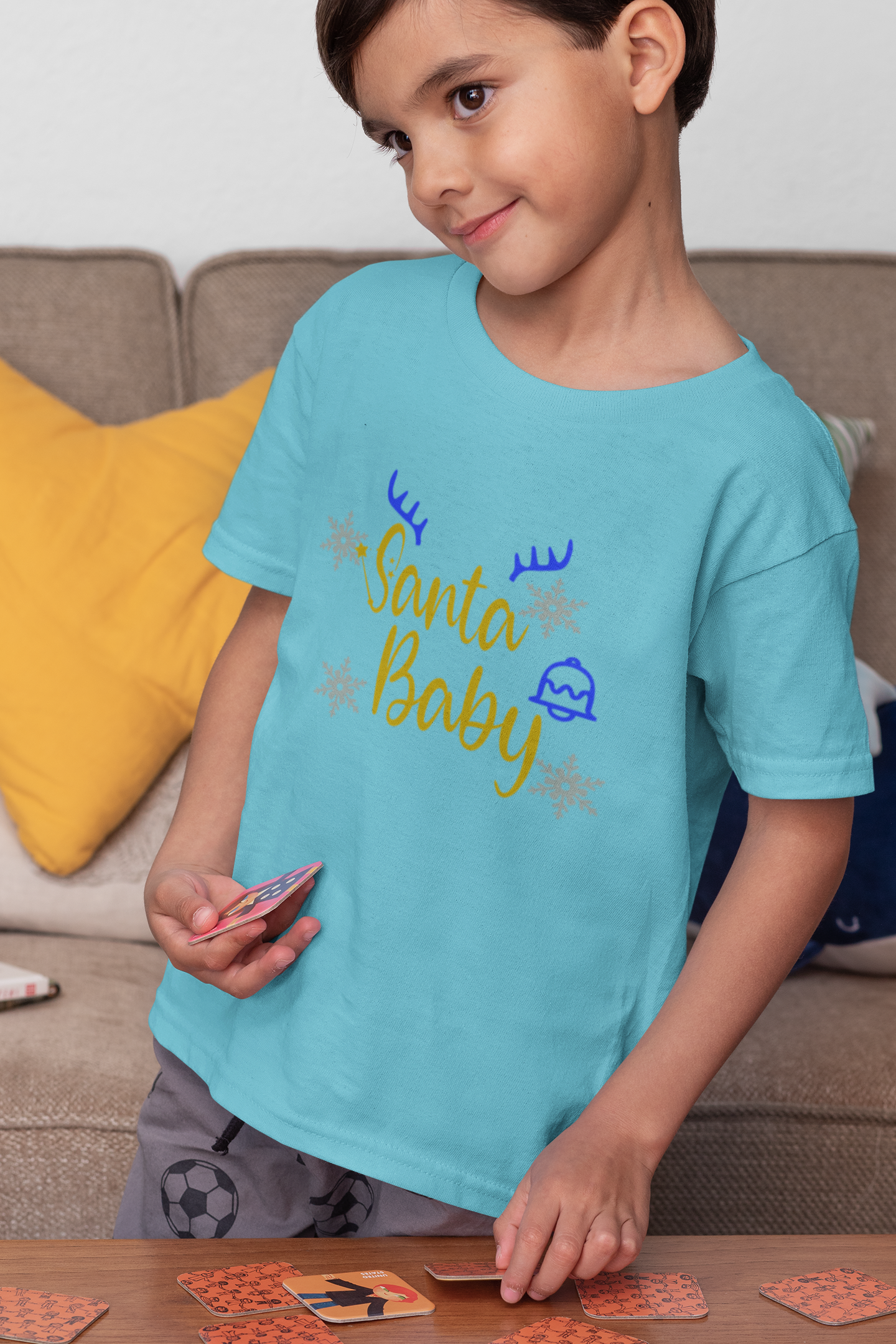 Santa Baby Christmas Half Sleeves T-Shirt for Boy-FunkyTeesClub