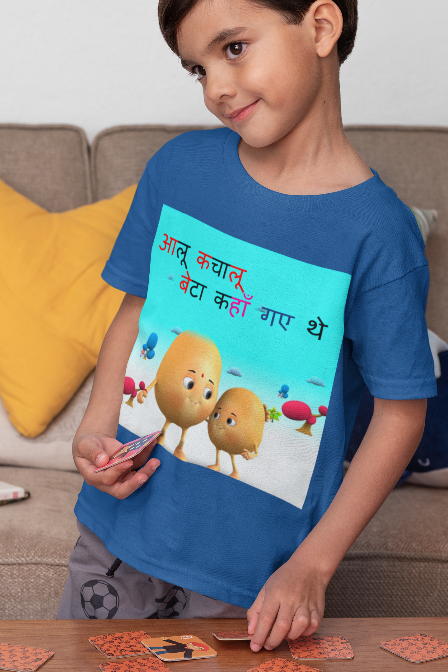Aloo Kachaloo Poem Half Sleeves T-Shirt for Boy-FunkyTeesClub