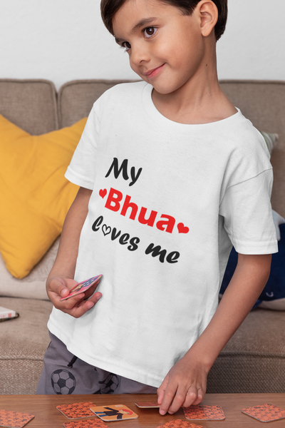 Bhua Loves Me Half Sleeves T-Shirt for Boy-FunkyTeesClub
