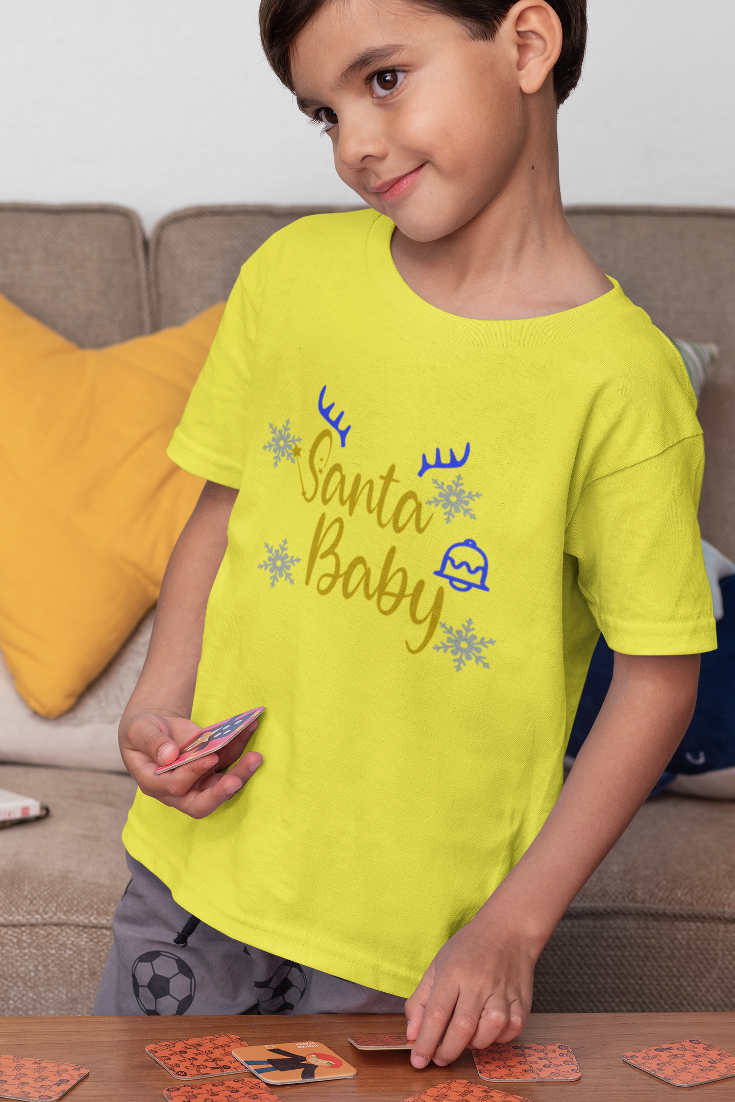 Santa Baby Christmas Half Sleeves T-Shirt for Boy-FunkyTeesClub