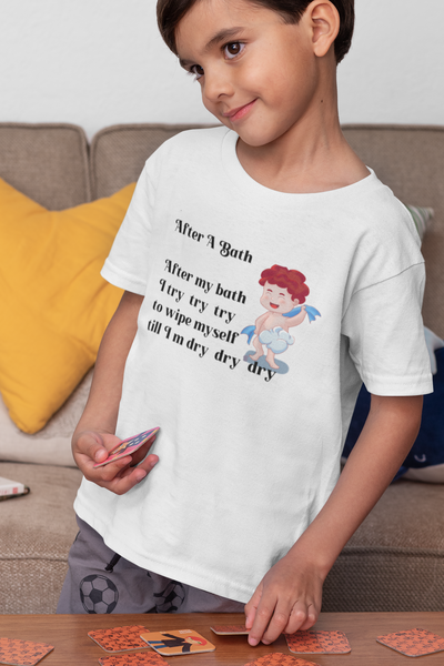 After A Bath Poem Half Sleeves T-Shirt for Boy-FunkyTeesClub