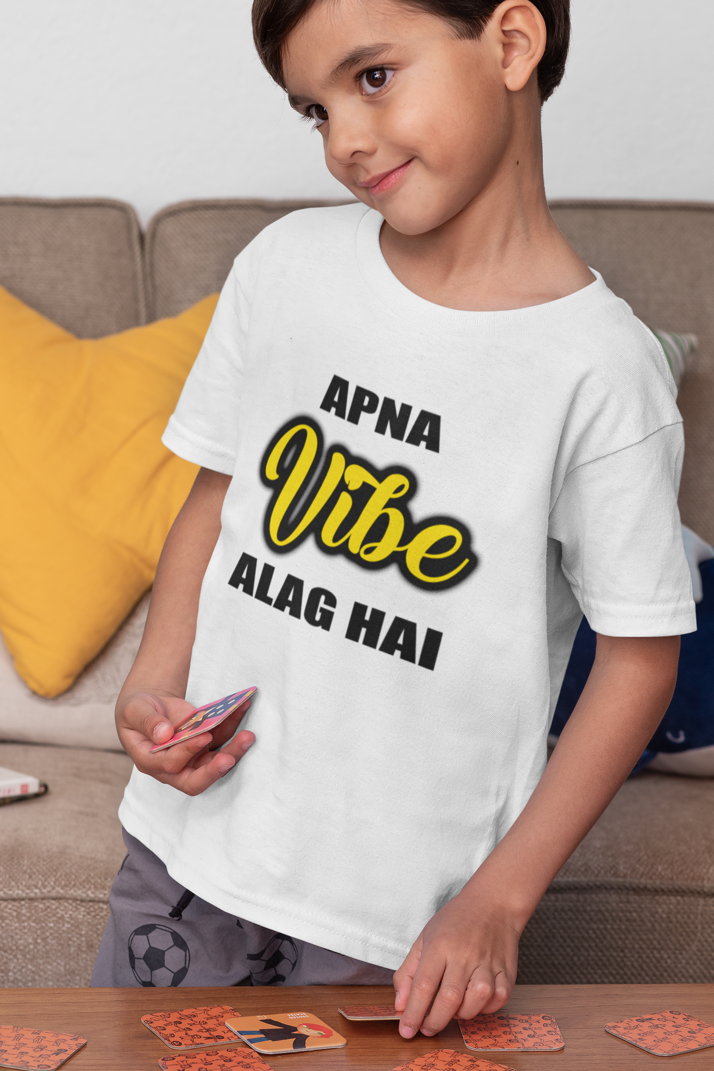 Apna Vibe Alag Hai Half Sleeves T-Shirt for Boy-FunkyTeesClub