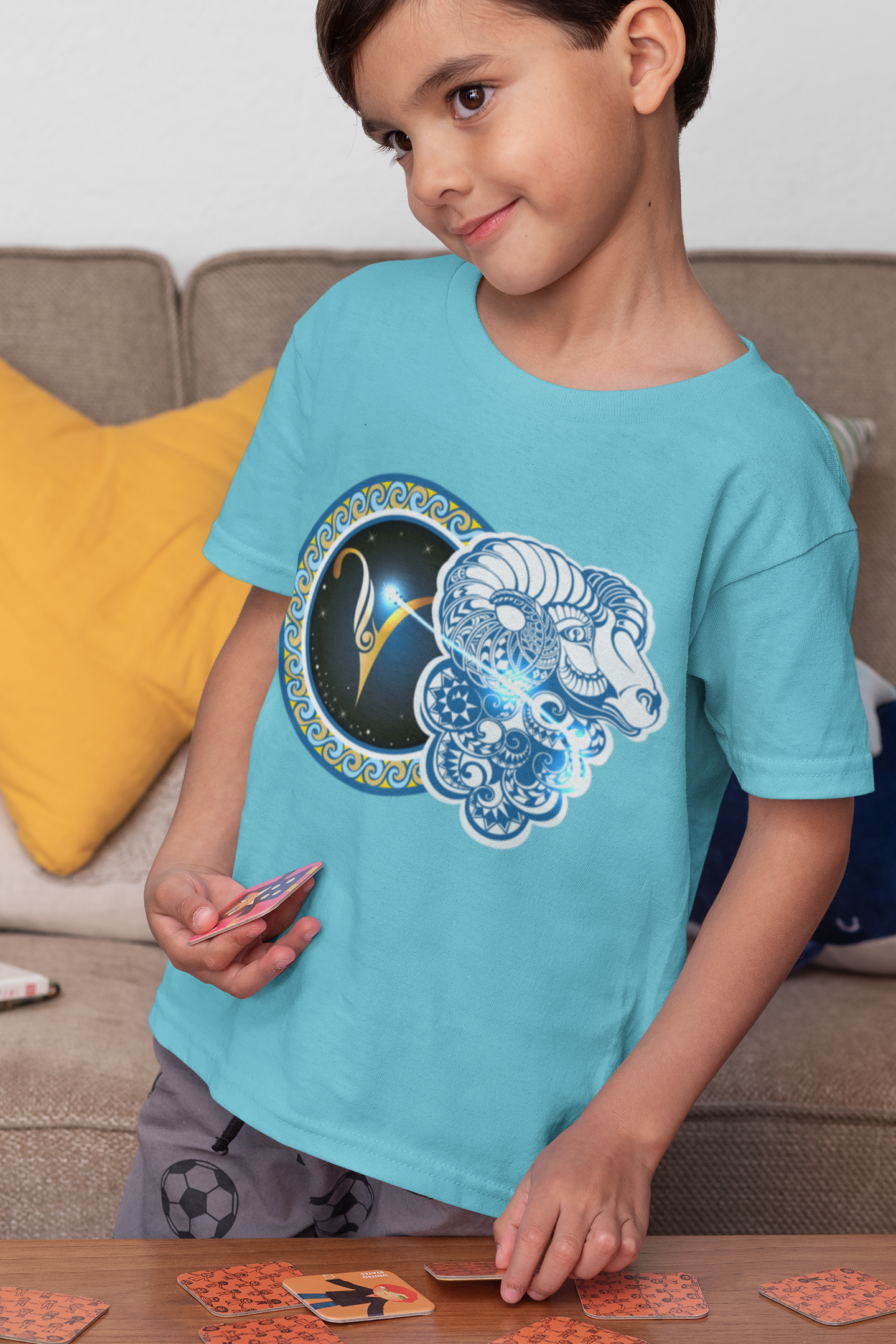 Aries Zodiac Sign Half Sleeves T-Shirt for Boy-FunkyTeesClub