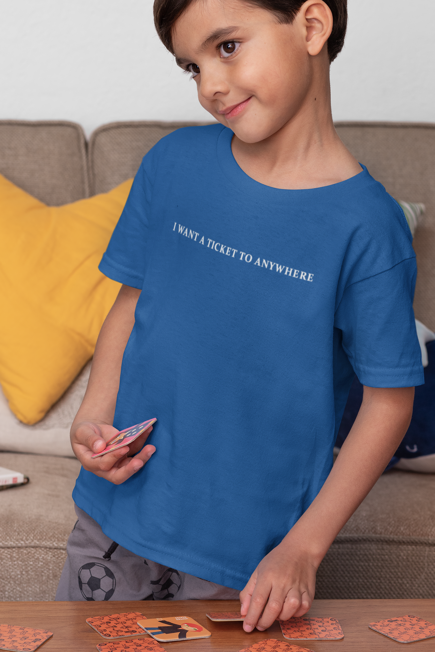 I Want Ticket Minimals Half Sleeves T-Shirt for Boy-FunkyTeesClub