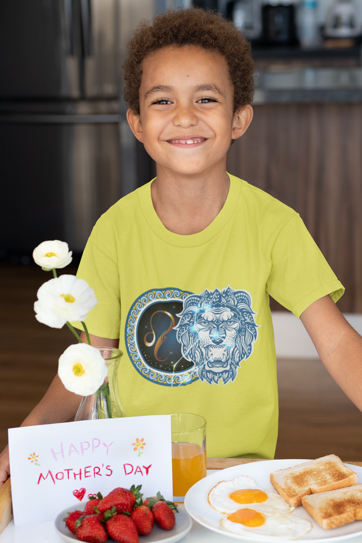 Leo Zodiac Sign Half Sleeves T-Shirt for Boy-FunkyTeesClub