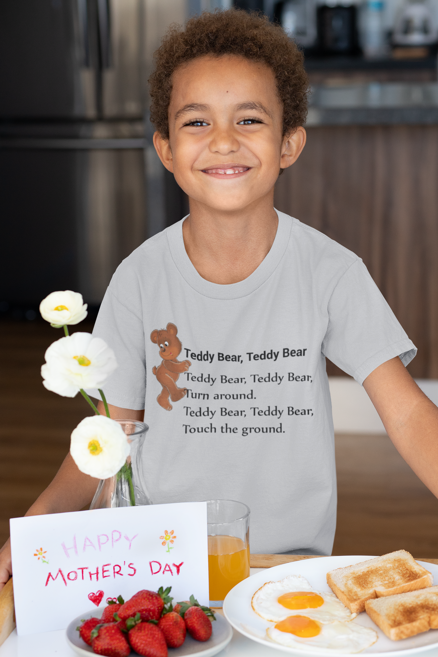 Teddy Bear Teddy Bear Poem Half Sleeves T-Shirt for Boy-FunkyTeesClub