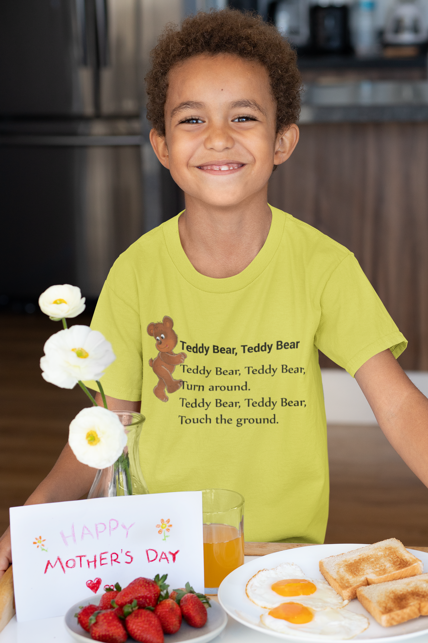 Teddy Bear Teddy Bear Poem Half Sleeves T-Shirt for Boy-FunkyTeesClub