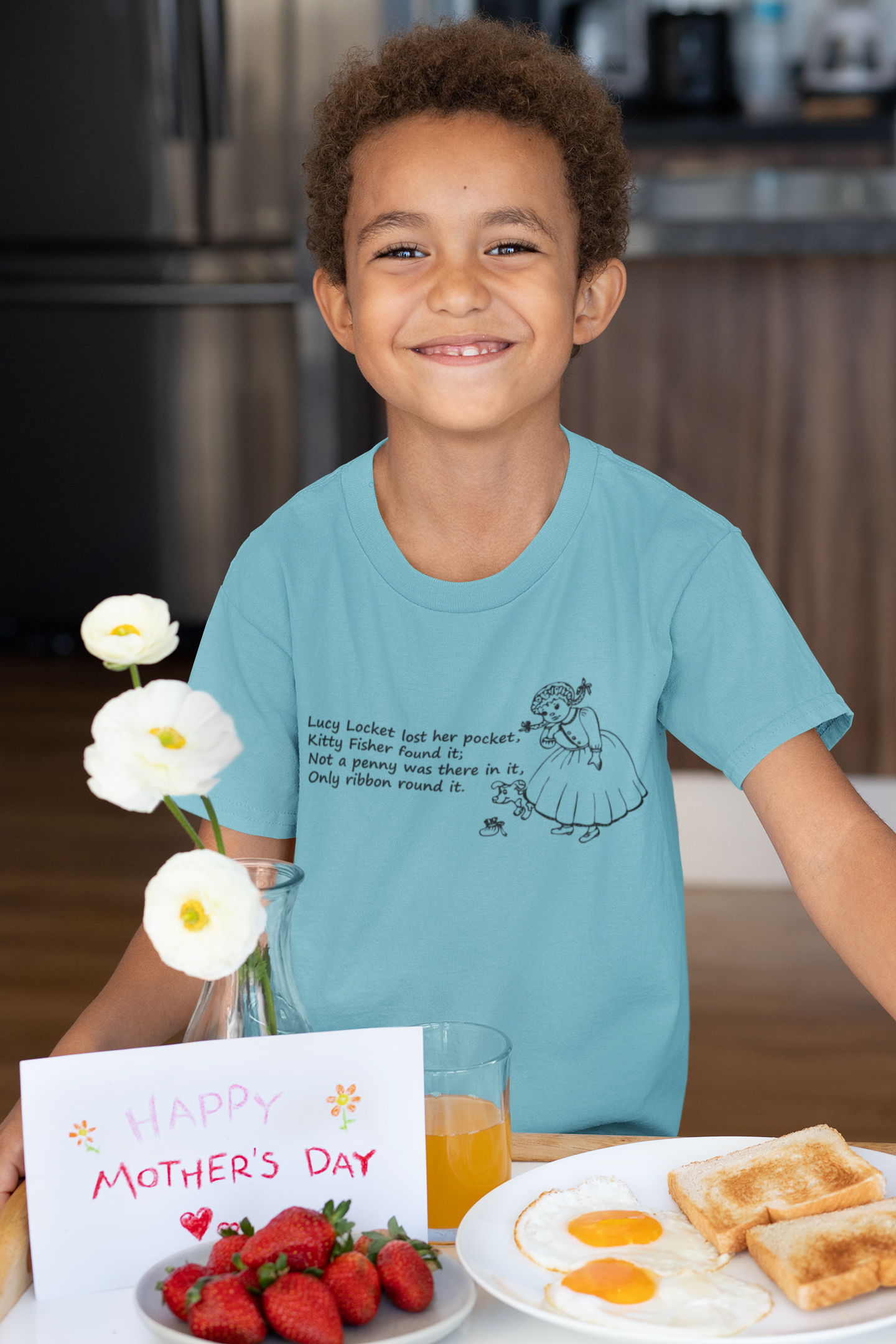 Lucy Locket Poem Half Sleeves T-Shirt for Boy-FunkyTeesClub