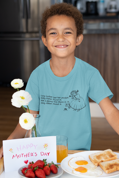 Lucy Locket Poem Half Sleeves T-Shirt for Boy-FunkyTeesClub